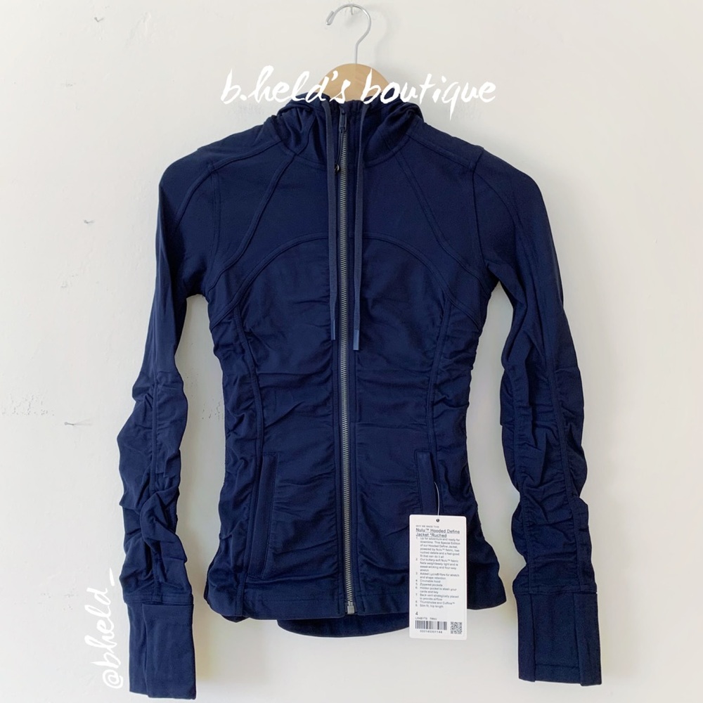 lululemon Nulu Hooded Define Jacket *Ruched True Navy Special Ed. Size 4 New NWT